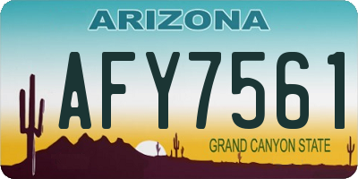 AZ license plate AFY7561