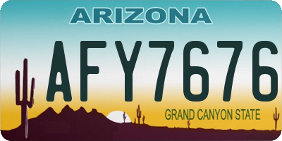 AZ license plate AFY7676