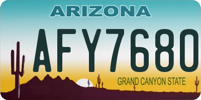 AZ license plate AFY7680