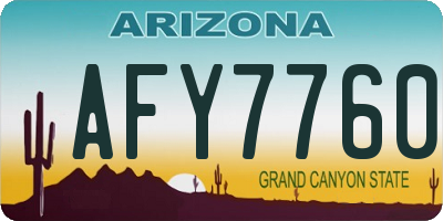 AZ license plate AFY7760