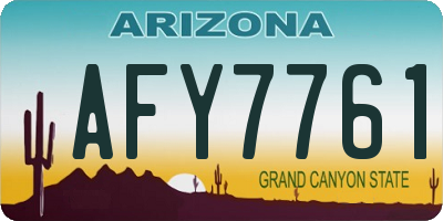 AZ license plate AFY7761