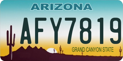 AZ license plate AFY7819