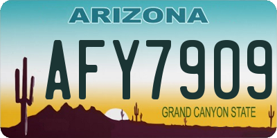 AZ license plate AFY7909