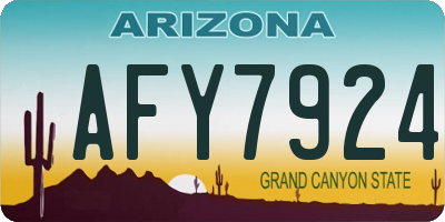 AZ license plate AFY7924