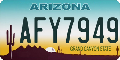 AZ license plate AFY7949