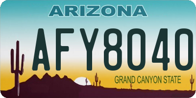 AZ license plate AFY8040