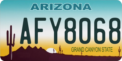 AZ license plate AFY8068