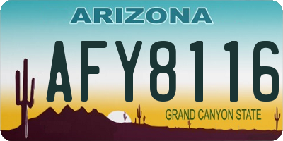 AZ license plate AFY8116