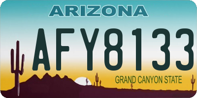 AZ license plate AFY8133