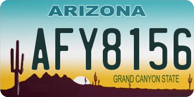 AZ license plate AFY8156