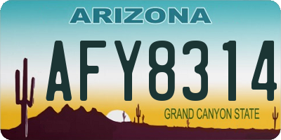 AZ license plate AFY8314