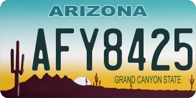 AZ license plate AFY8425