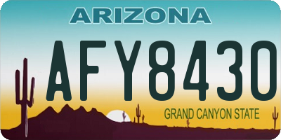 AZ license plate AFY8430