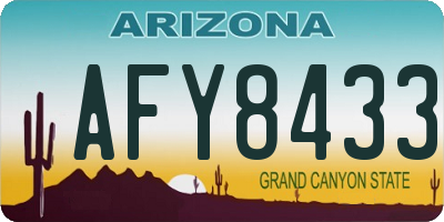 AZ license plate AFY8433