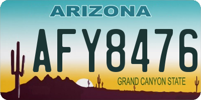 AZ license plate AFY8476