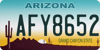 AZ license plate AFY8652