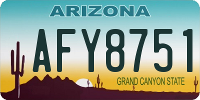 AZ license plate AFY8751