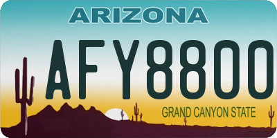 AZ license plate AFY8800