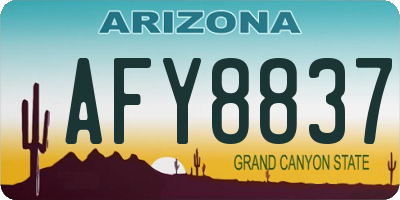 AZ license plate AFY8837