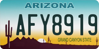 AZ license plate AFY8919