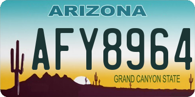 AZ license plate AFY8964