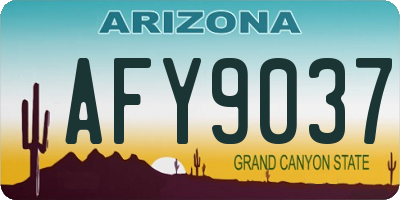 AZ license plate AFY9037