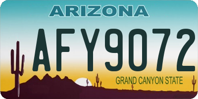 AZ license plate AFY9072