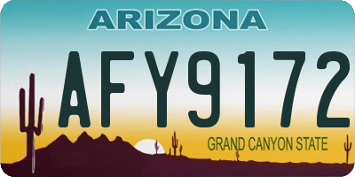 AZ license plate AFY9172