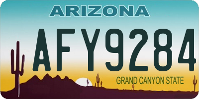 AZ license plate AFY9284
