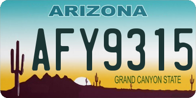 AZ license plate AFY9315