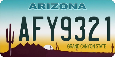 AZ license plate AFY9321