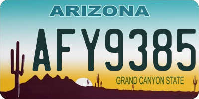 AZ license plate AFY9385