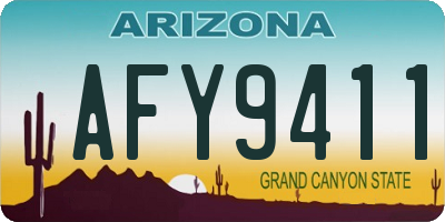 AZ license plate AFY9411