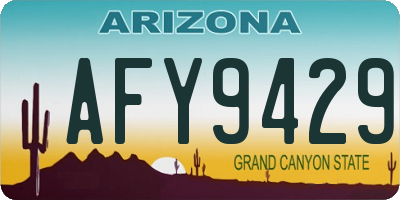 AZ license plate AFY9429