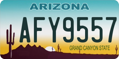 AZ license plate AFY9557
