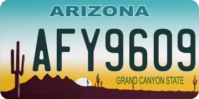 AZ license plate AFY9609