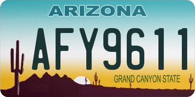 AZ license plate AFY9611