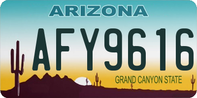 AZ license plate AFY9616