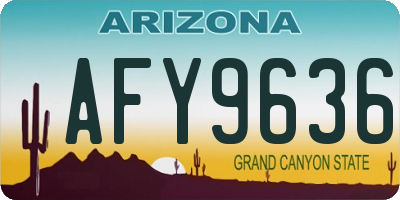 AZ license plate AFY9636