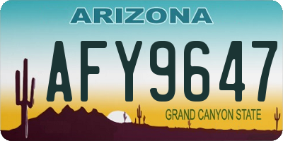 AZ license plate AFY9647