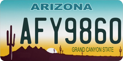 AZ license plate AFY9860