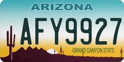 AZ license plate AFY9927