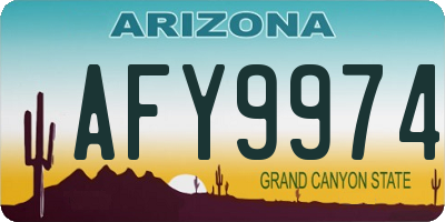 AZ license plate AFY9974