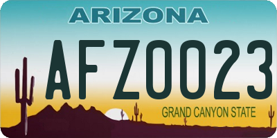 AZ license plate AFZ0023