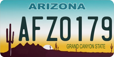 AZ license plate AFZ0179