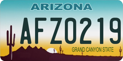 AZ license plate AFZ0219