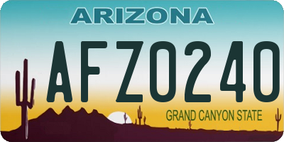 AZ license plate AFZ0240