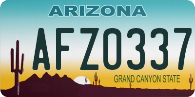 AZ license plate AFZ0337