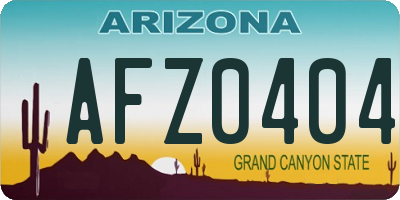AZ license plate AFZ0404