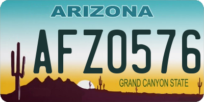 AZ license plate AFZ0576
